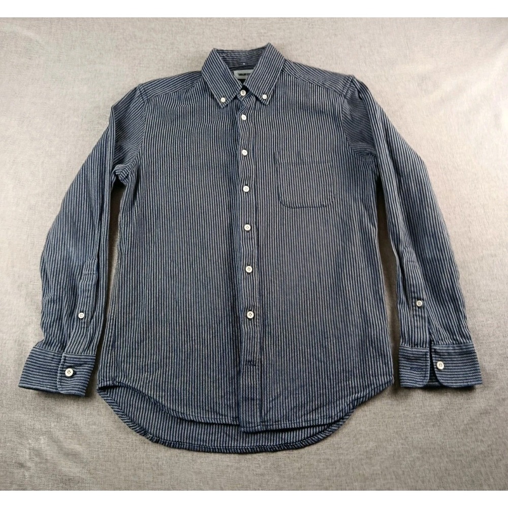 Taylor Stitch Shirt Mens 38 Navy Striped Oxford Button Down OCBD Long Sleeve